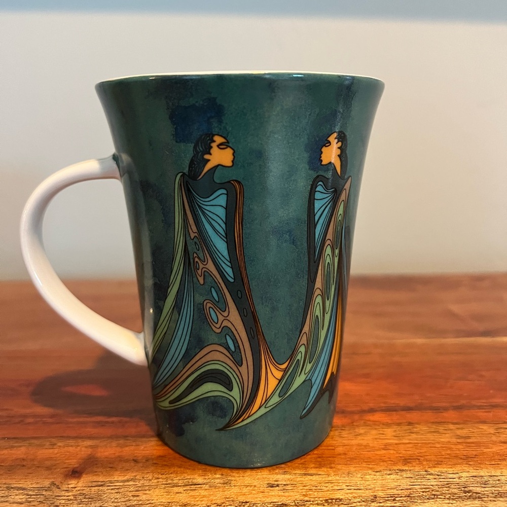 Oscar’s Artistic Green and Blue Coffee Mug Friends Mother Earth